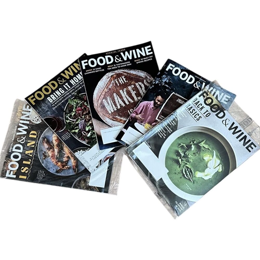 Food & Wine Magazine Lot 5 Issues 2019 Back To Basics Island Time Makers Set